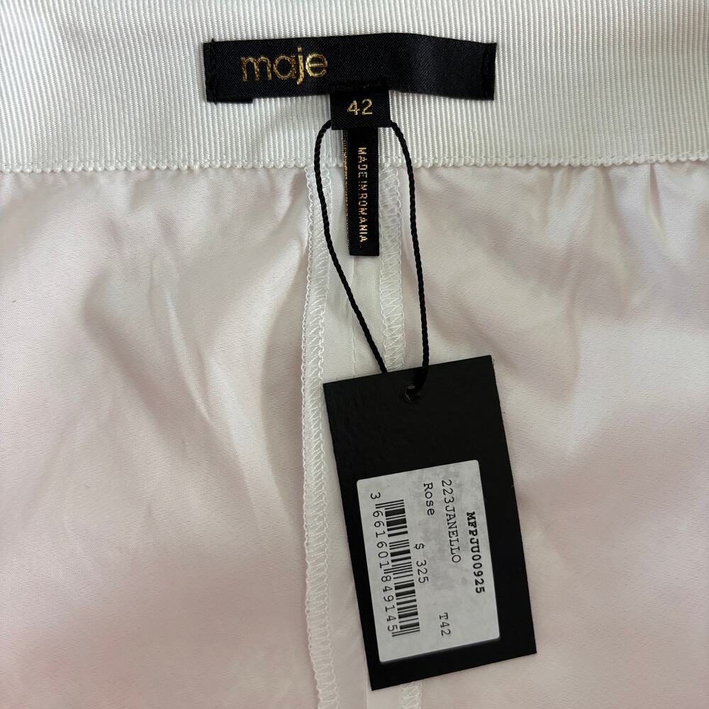NWT Maje Janello Pleated Tweed Mini Skort Pink Rose - Size: 10 US / 42 EU - Picture 6 of 13
